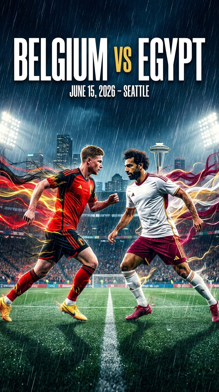 Belgium vs Egypt AI soccer poster prompt