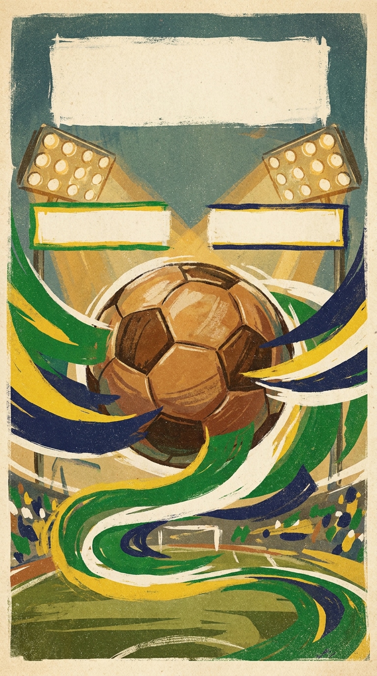 Brazil Scotland vintage poster prompt