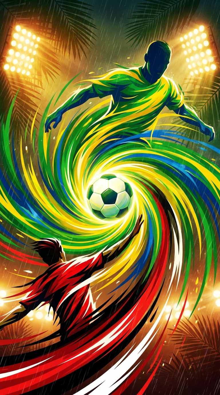 Brazil match poster template prompt