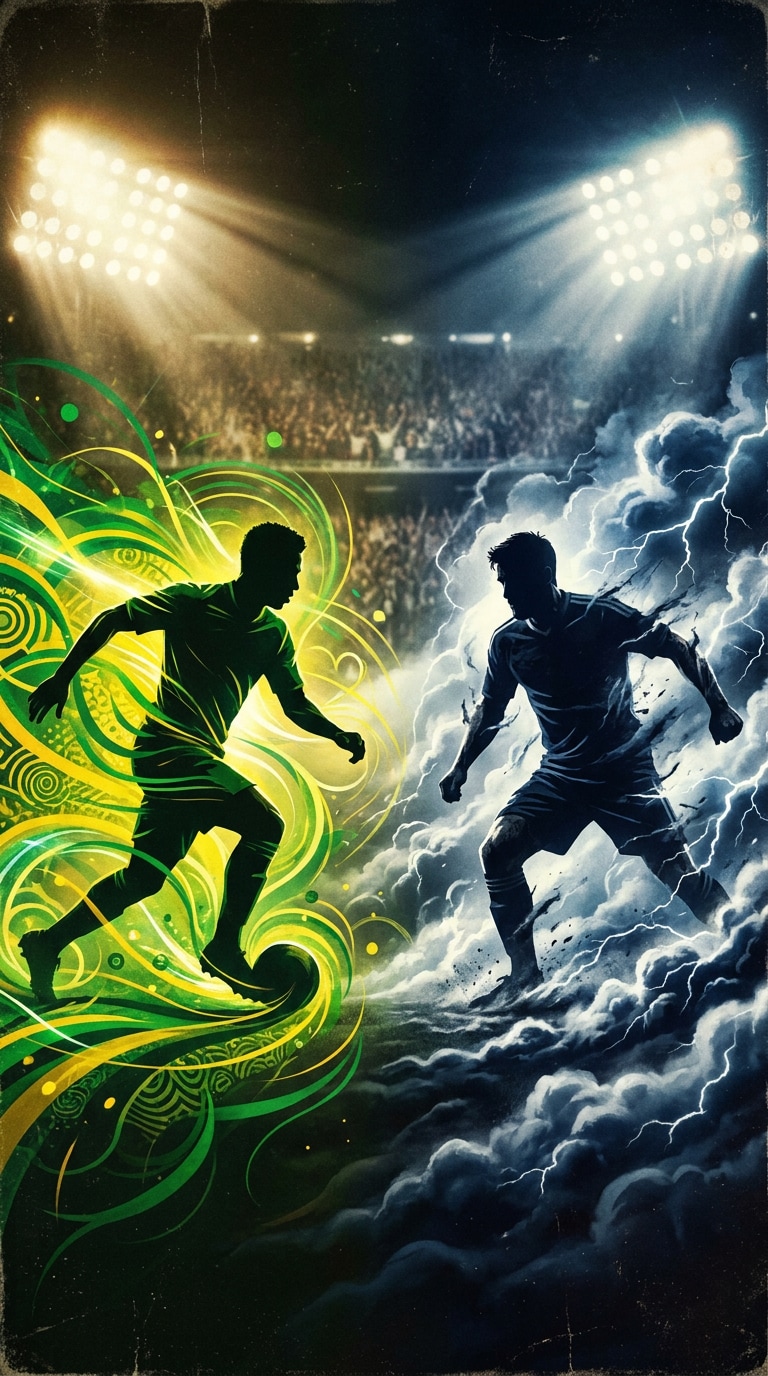 Brazil vs Scotland football poster prompt
