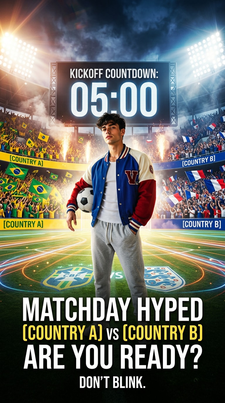 Kickoff countdown football poster prompt