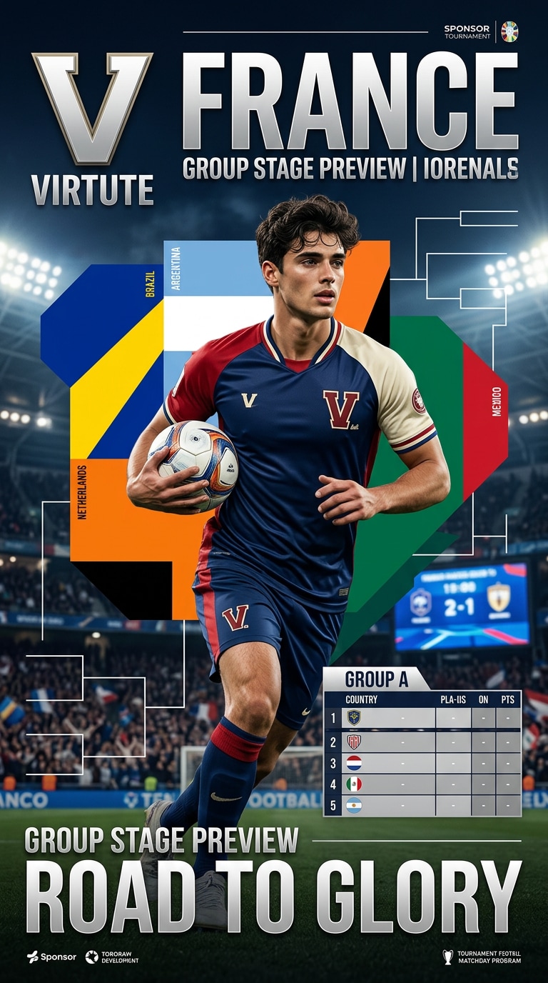 Group stage football poster prompt