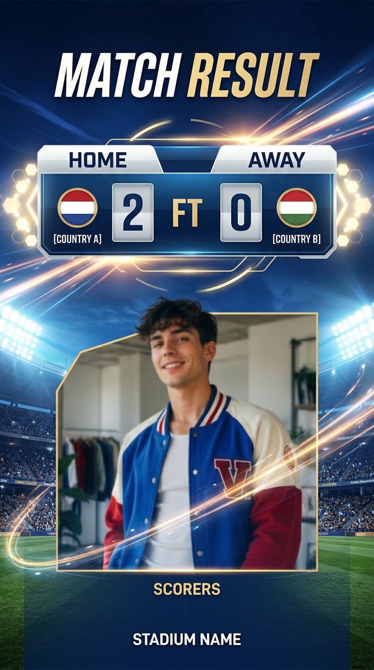 Football match result template prompt