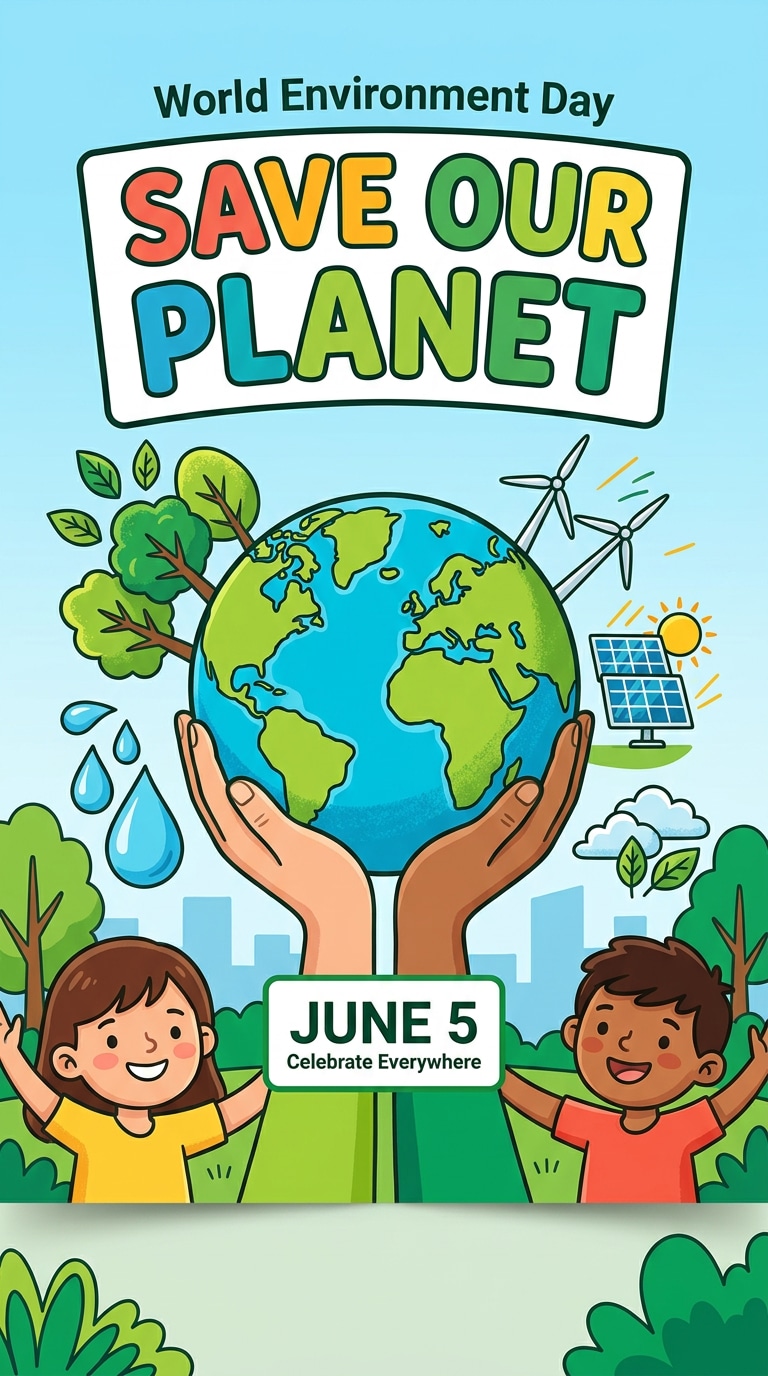 World Environment Day NGO campaign poster prompt