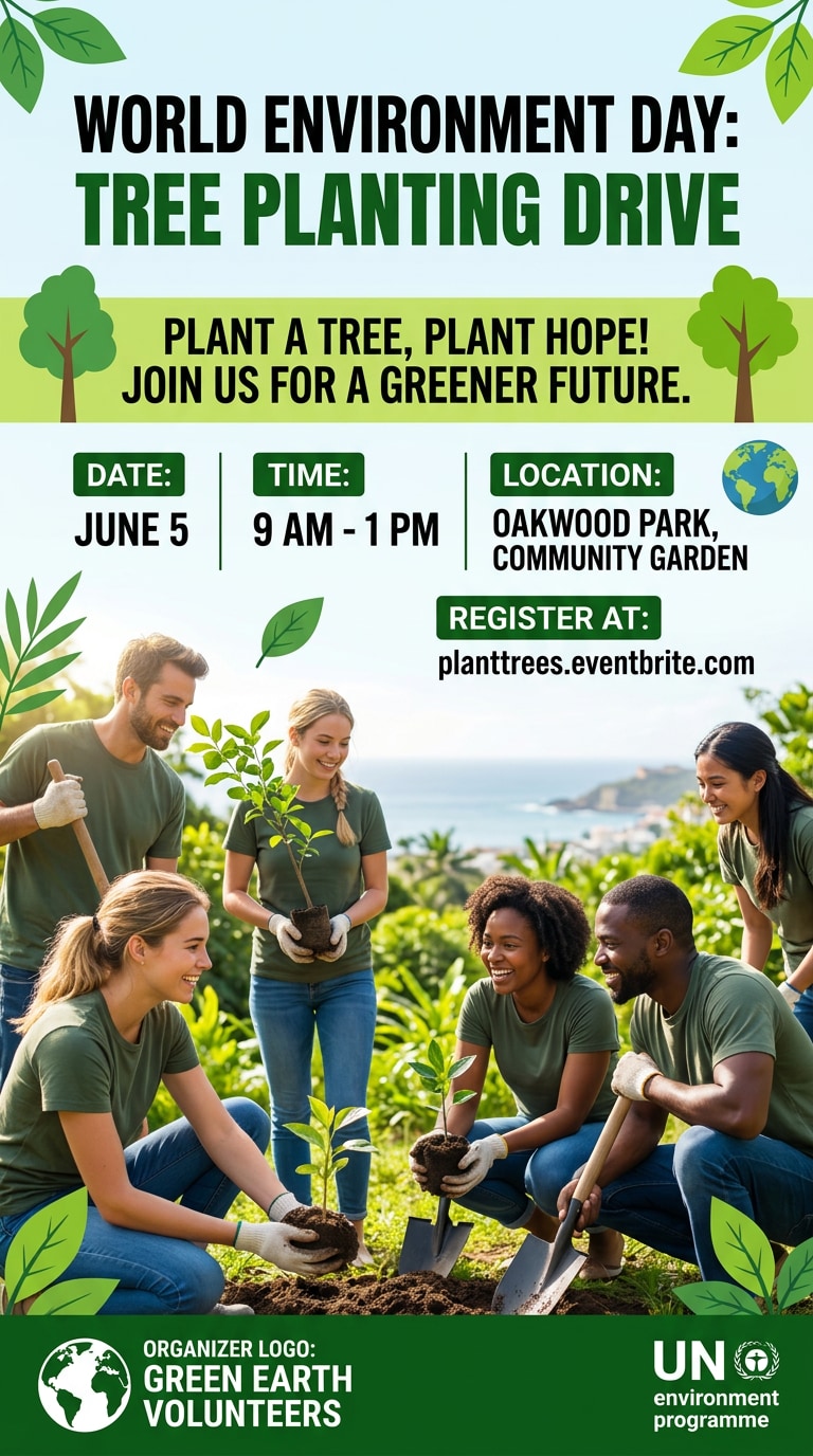 Tree planting drive flyer prompt