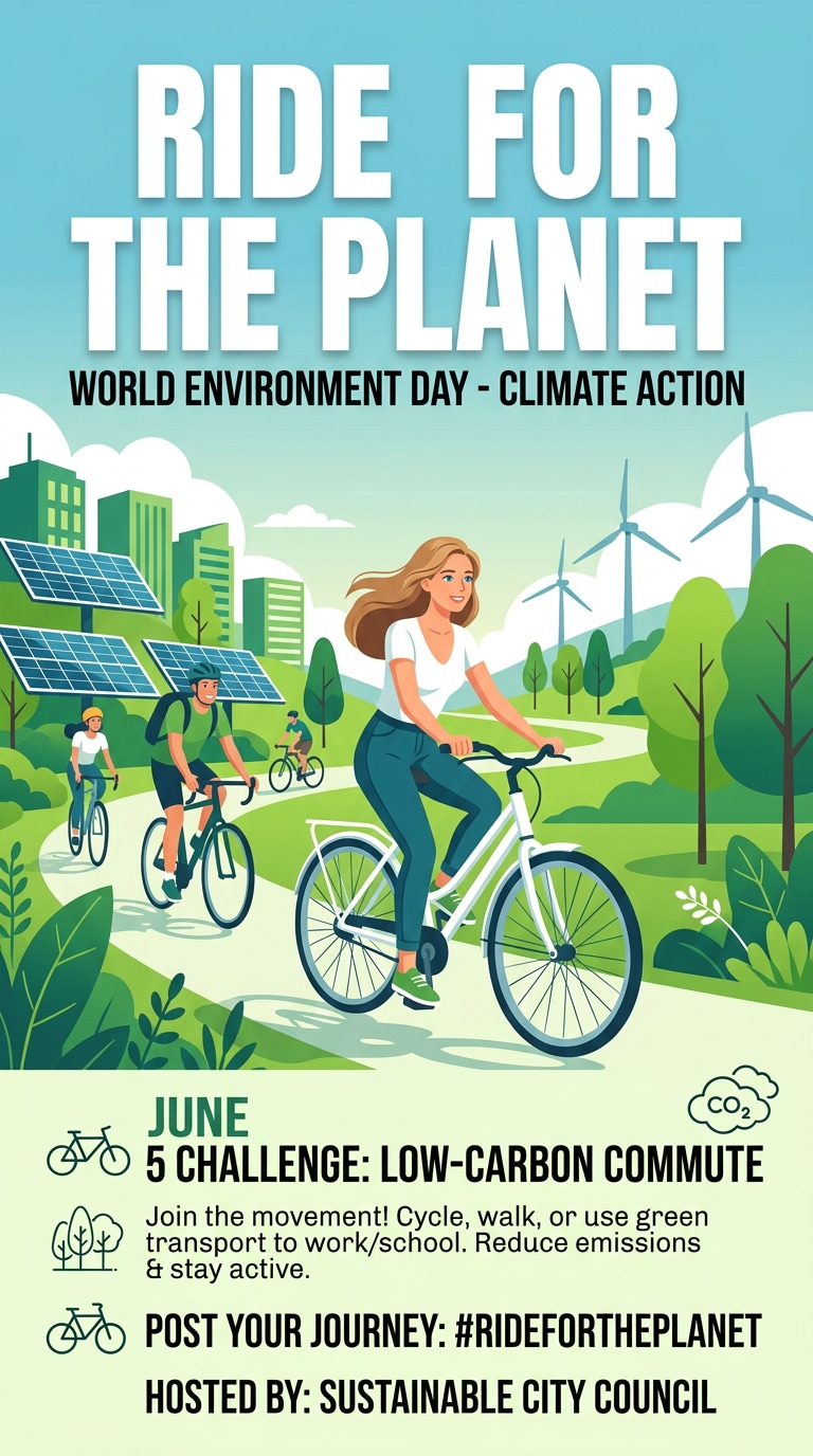 Bike to work climate flyer prompt