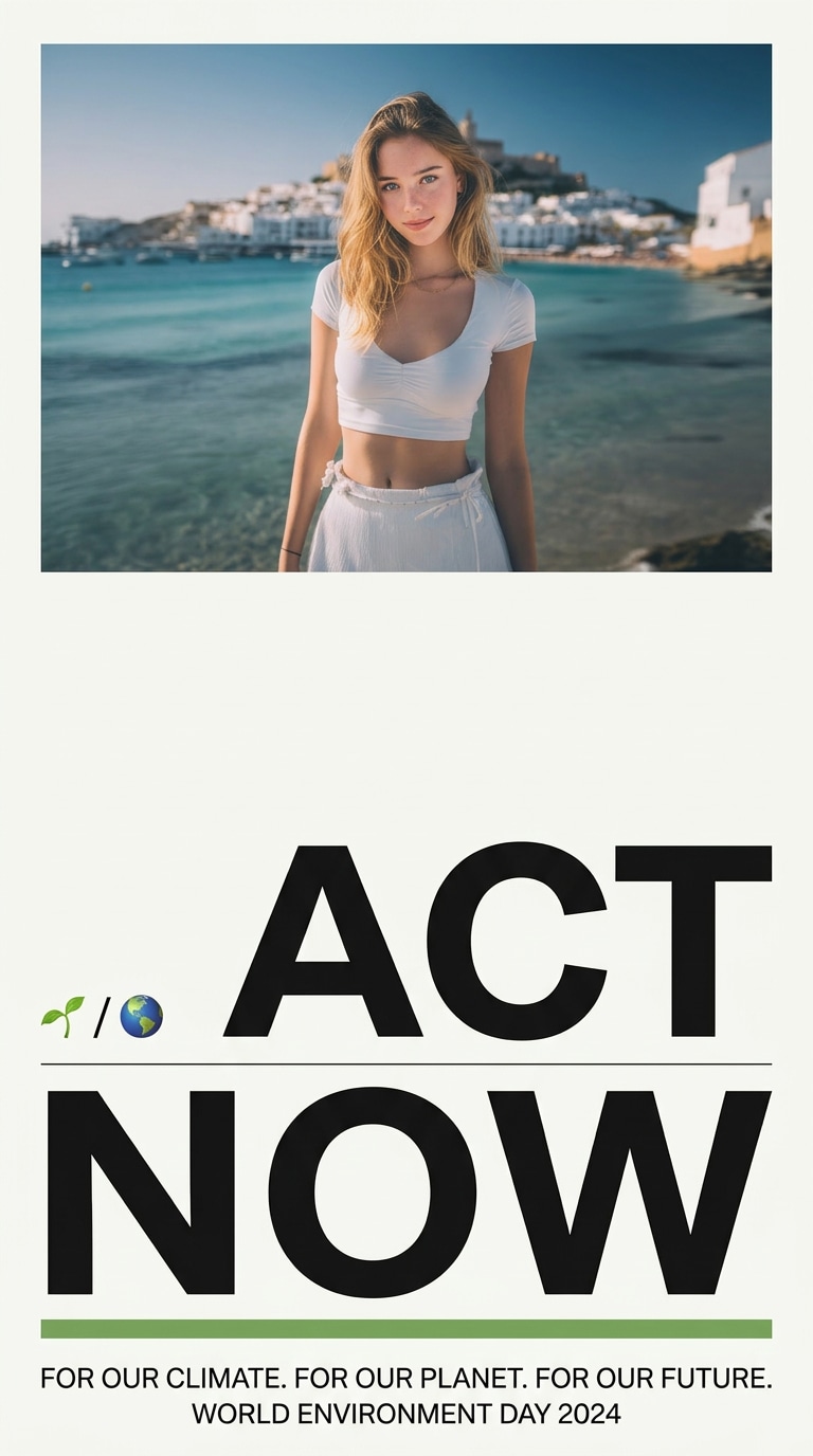 Act now minimalist climate poster prompt
