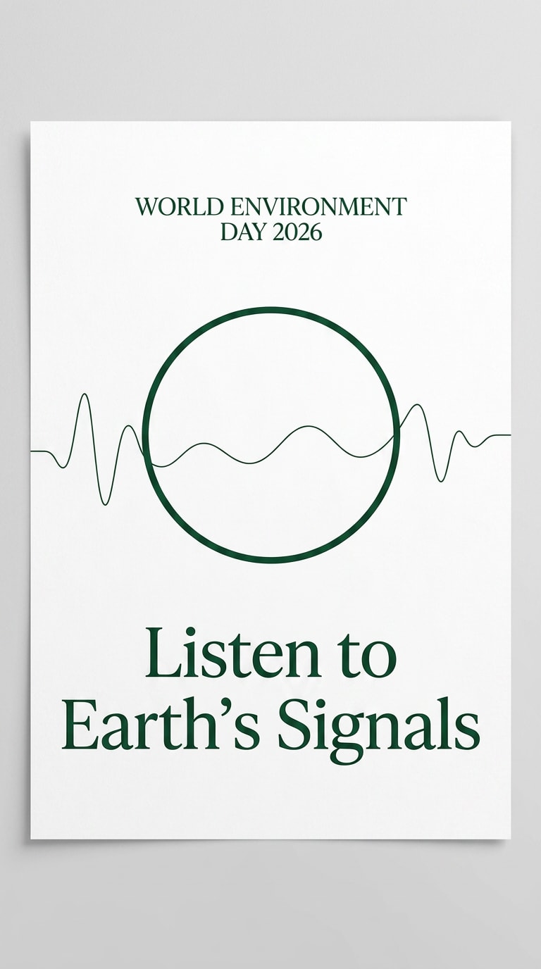 Earth signal minimalist poster prompt