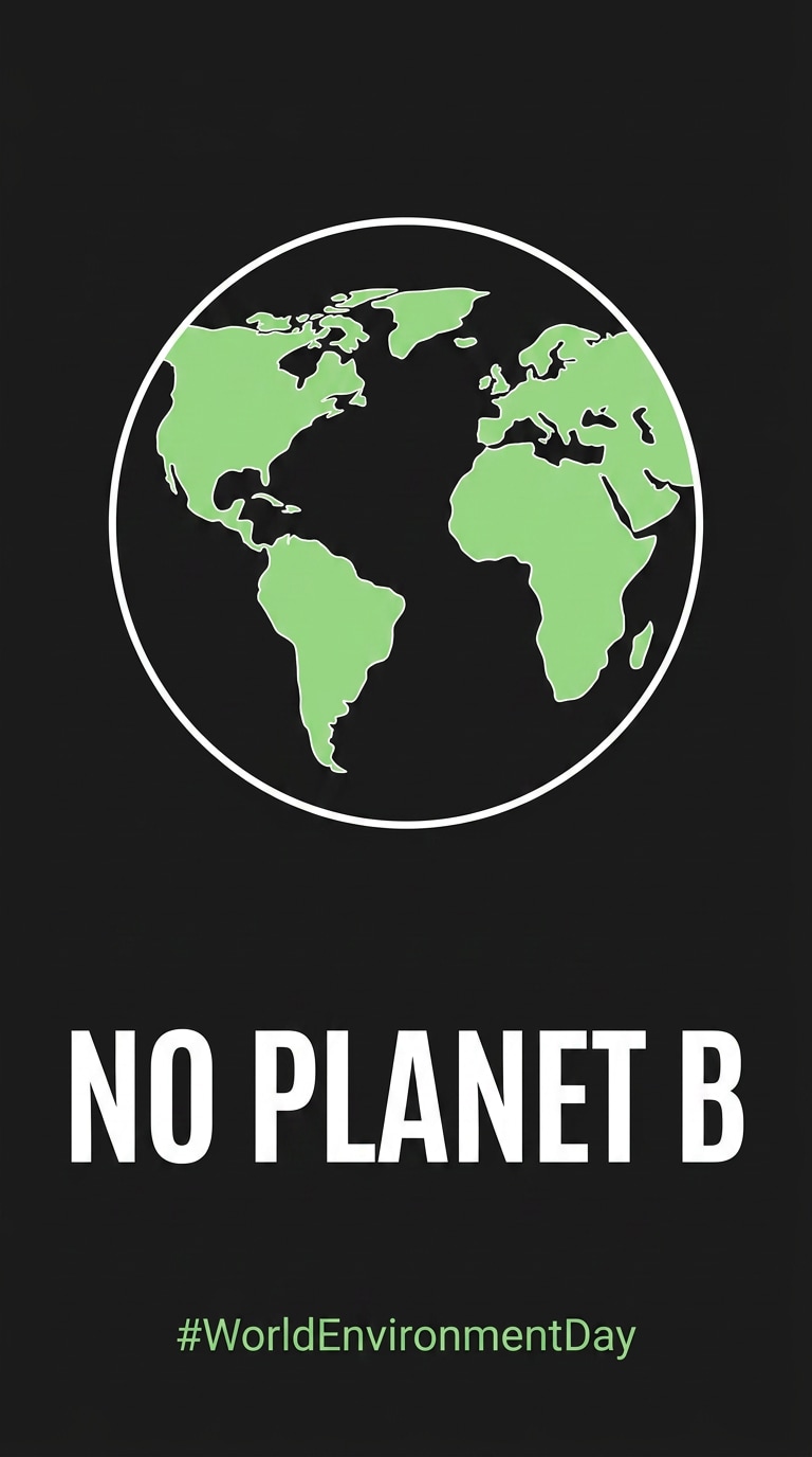 No Planet B minimalist AI poster prompt