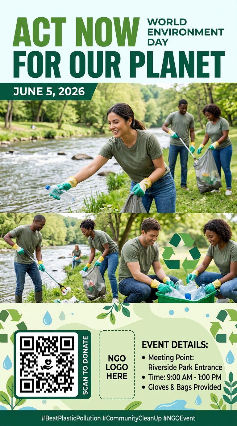 Kids drawing World Environment Day poster prompt