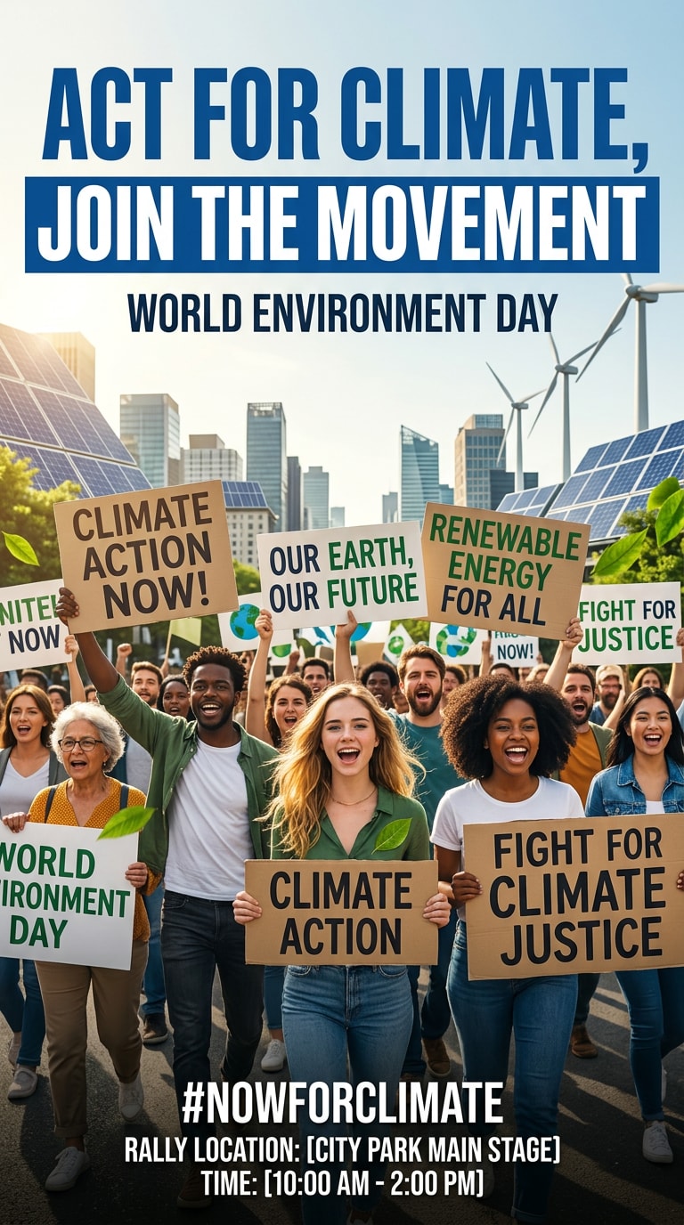 Minimalist World Environment Day poster prompt