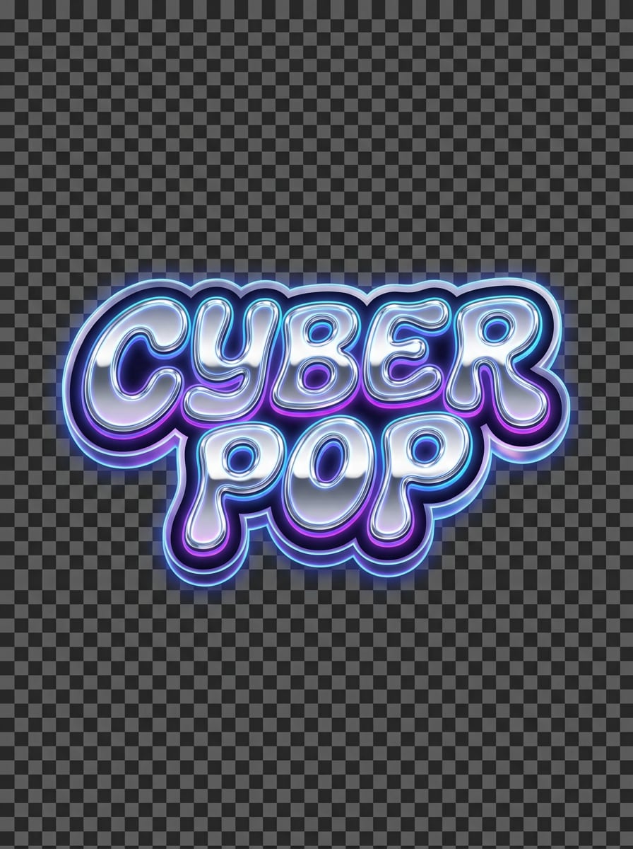 Y2K Chrome Text Decal