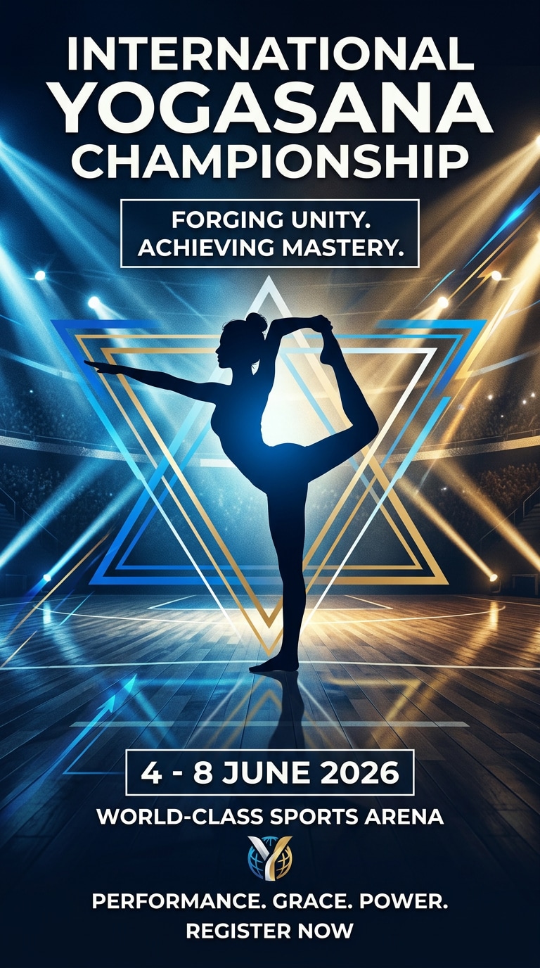 World Yogasana Championship inspired AI poster prompt
