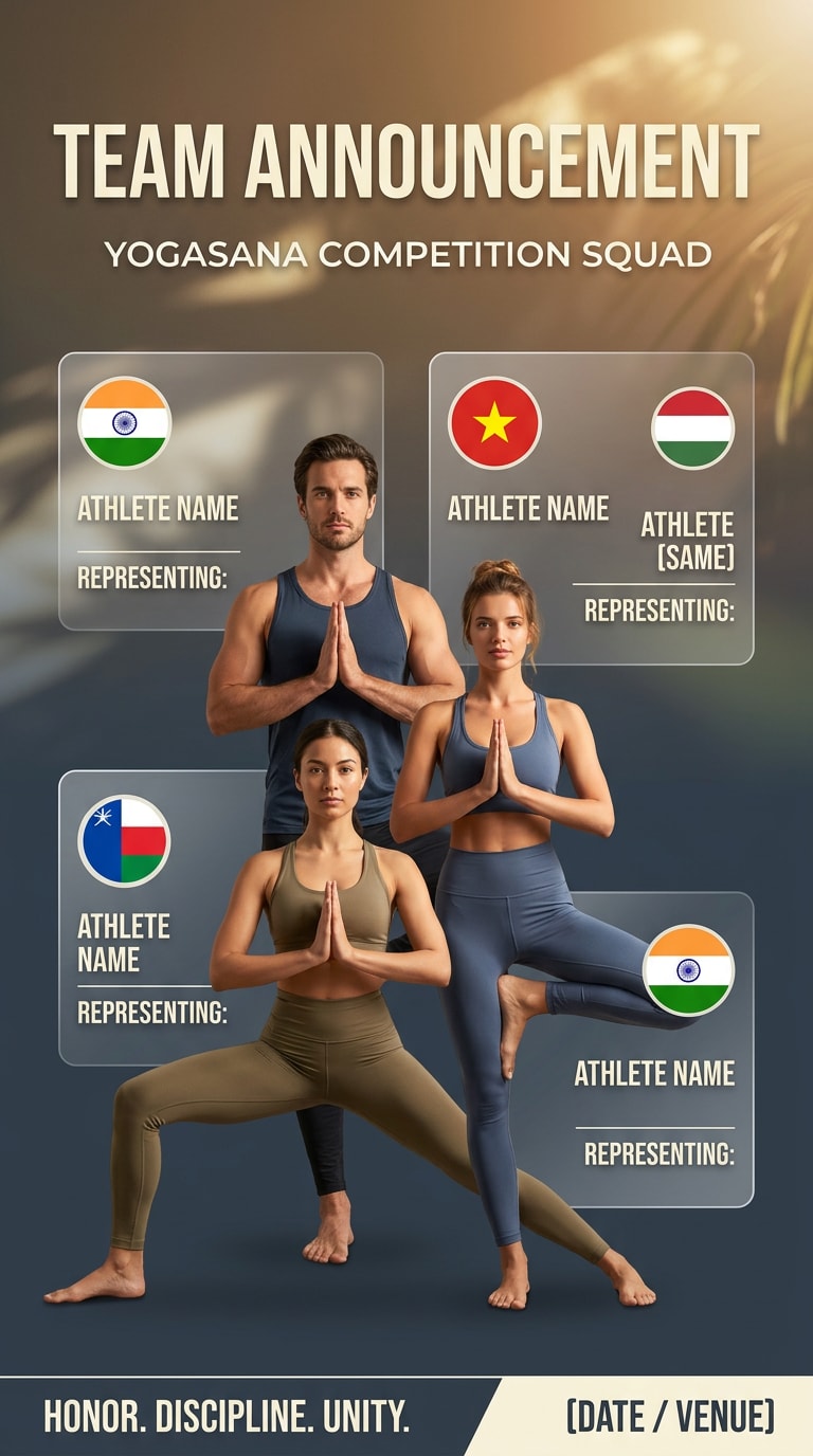 Team announcement yogasana prompt