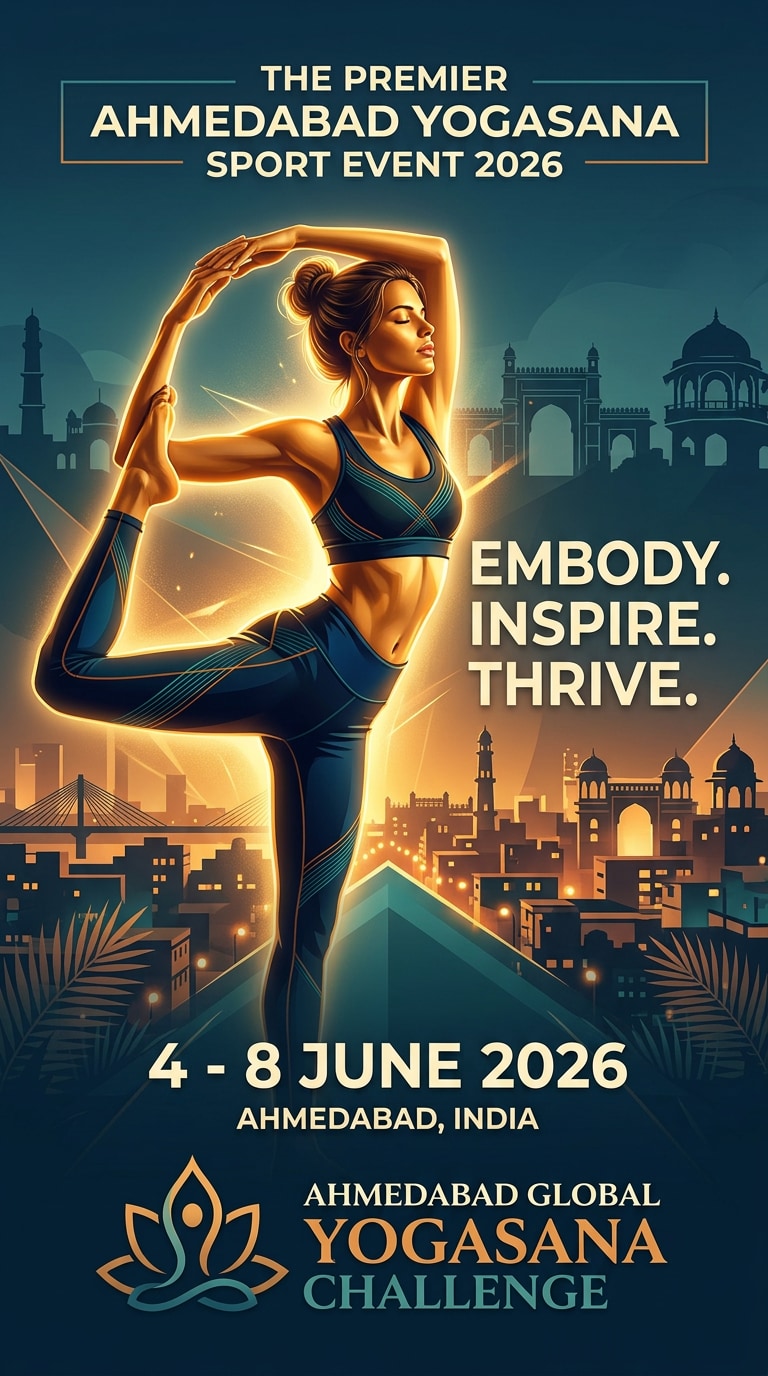 Ahmedabad yogasana event inspired prompt