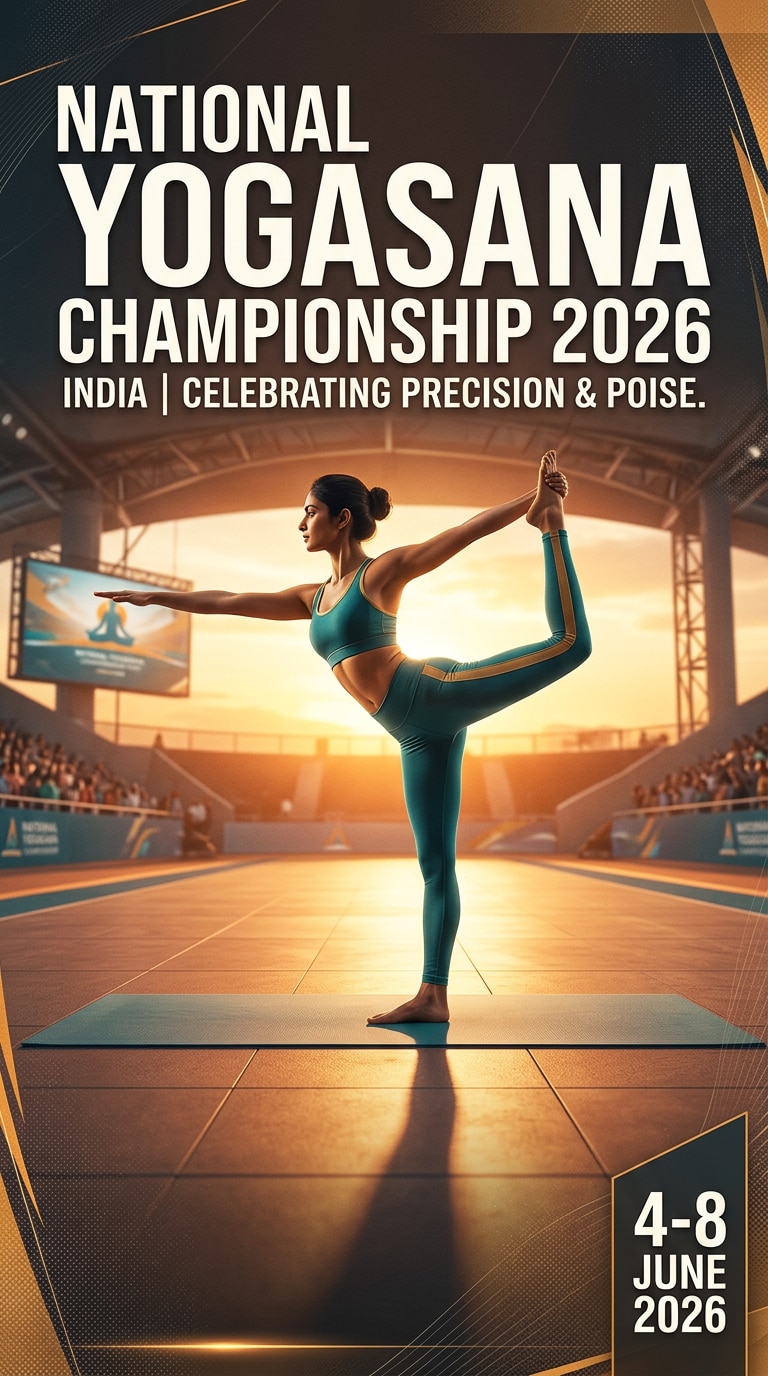 Gujarat inspired yoga poster prompt