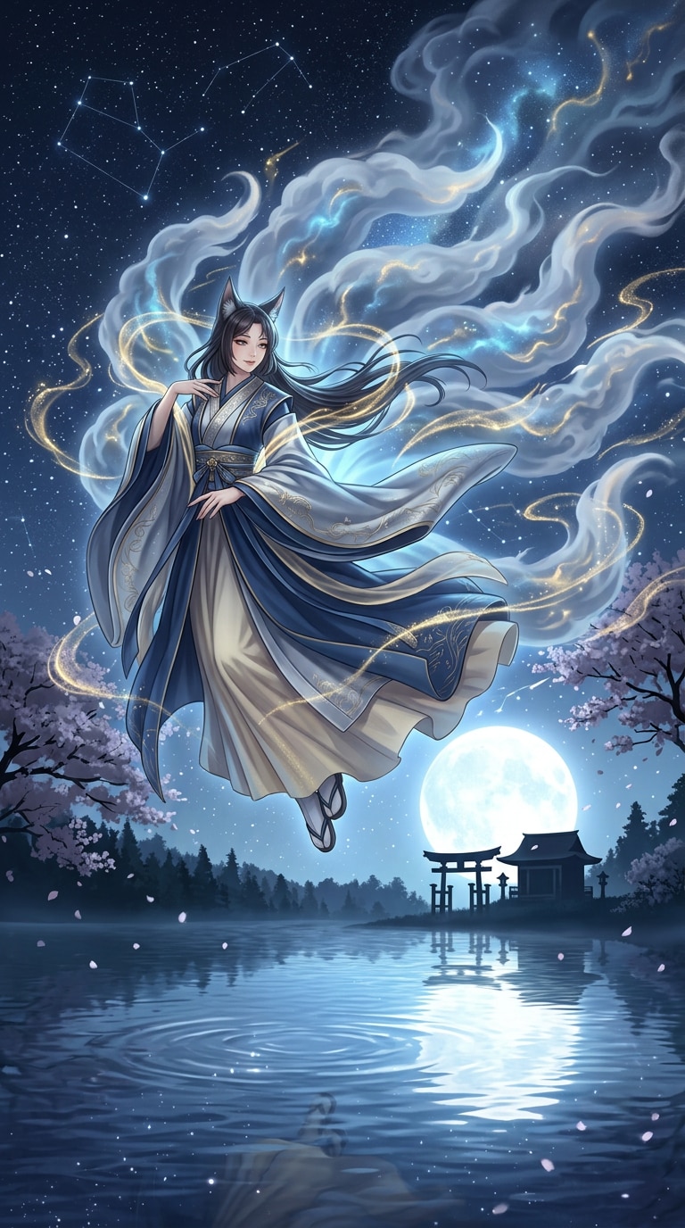 Dark yokai horror AI art prompt