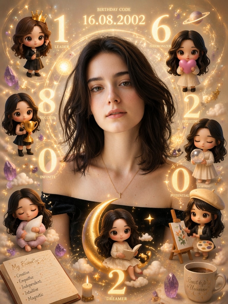 Numerology AI Prompt Style for viral zodiac AI photo prompt
