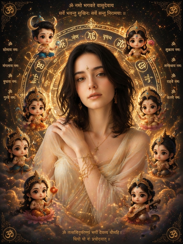 Vedic Astrology Prompt Style for viral zodiac AI photo prompt