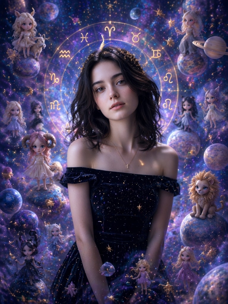 Birth Chart AI Portrait Style for viral zodiac AI photo prompt