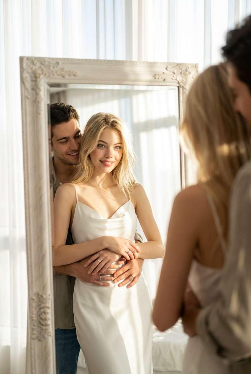 Mirror Waist-Hug Portrait