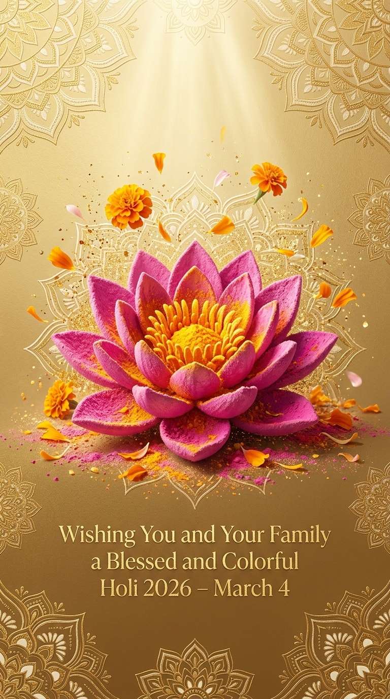 holi festival greeting card ai