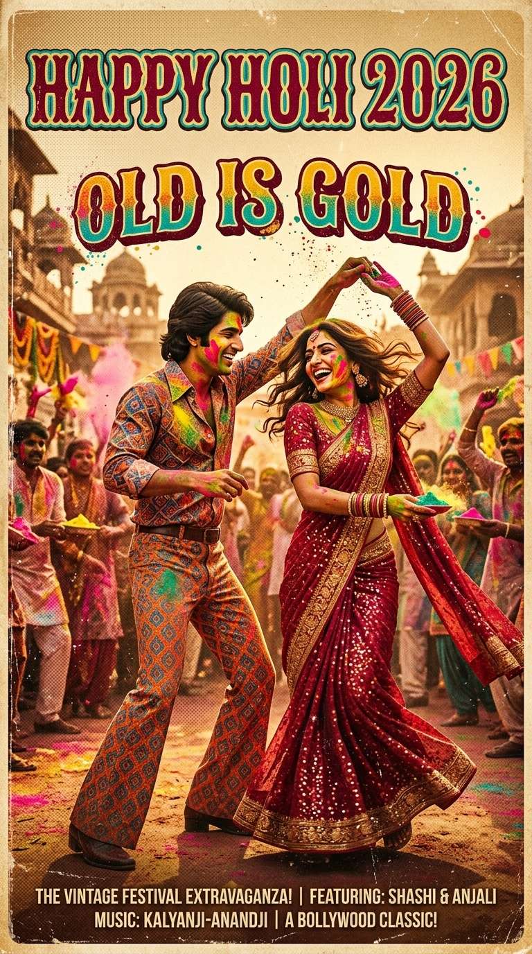 happy holi ai poster