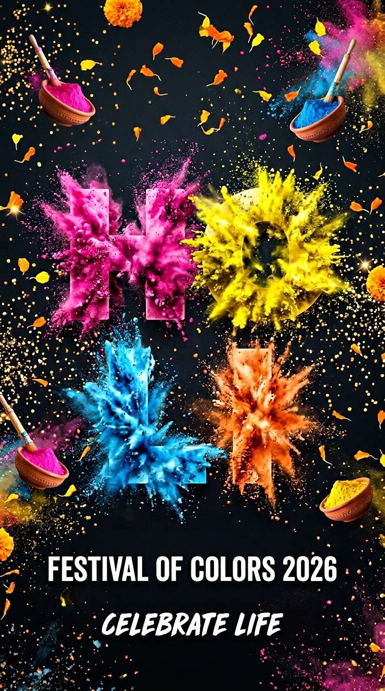 colorful holi festival poster