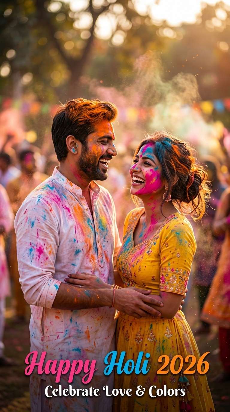 holi poster maker with photo