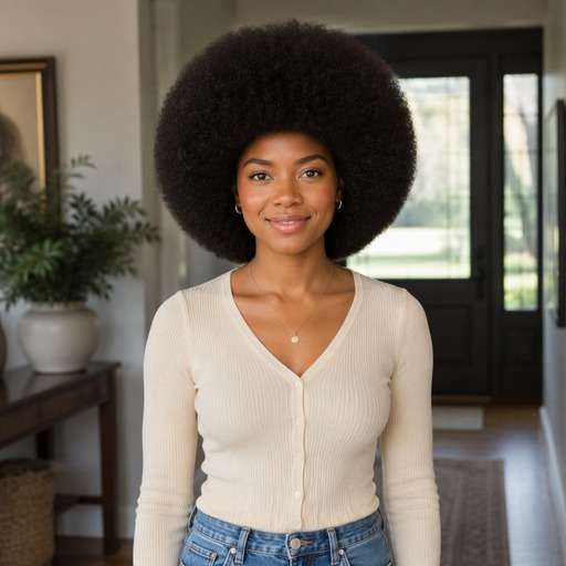 Classic Rounded Afro hairstyle photo preview
