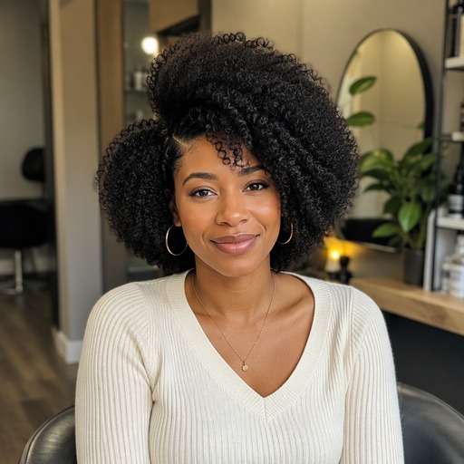 Side-Part Afro hairstyle photo preview