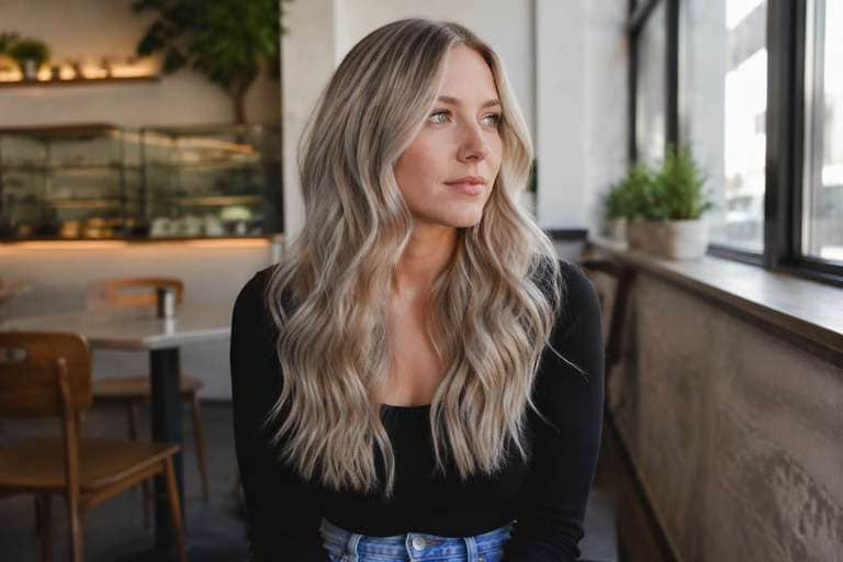 Dimensional Ash Blonde hair color result