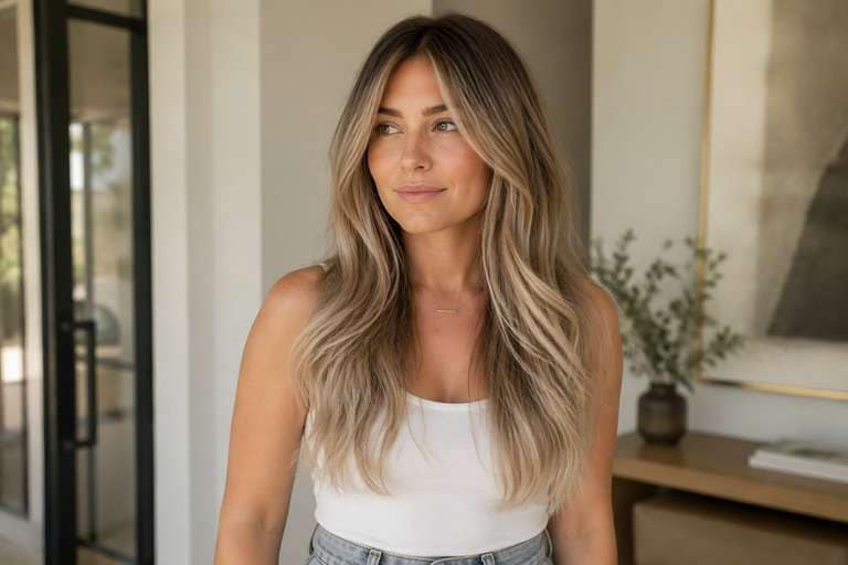 Face-Framing Ash Blonde hair color result