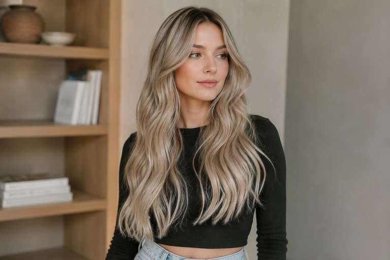 Soft-Root Ash Blonde hair color result