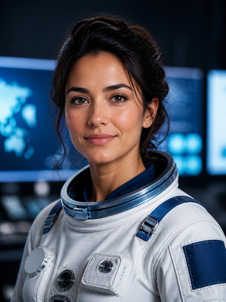 AI astronaut character portrait of an adult team member for company profile pages and internal branding