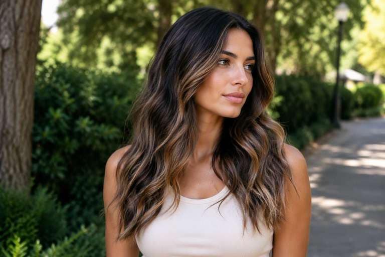 Lived-In Brunette Balayage hair color result