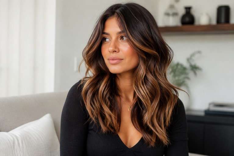 Caramel Sweep hair color result