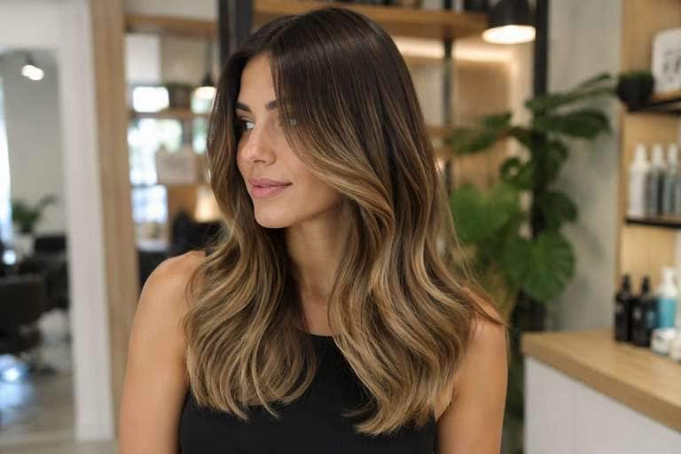 Subtle Balayage hair color result