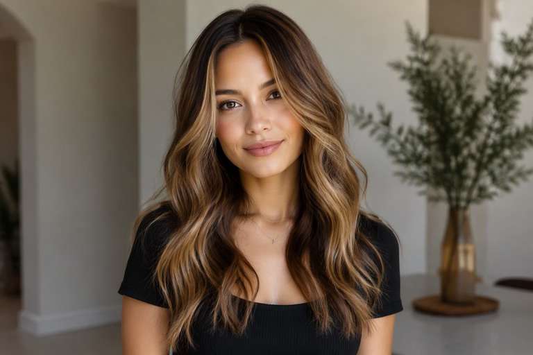 Face-Framing Balayage hair color result