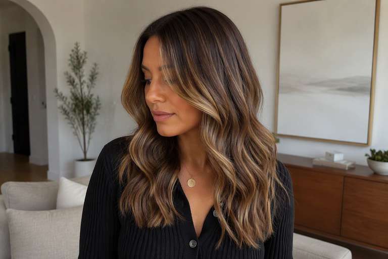 Natural-Light Balayage hair color result