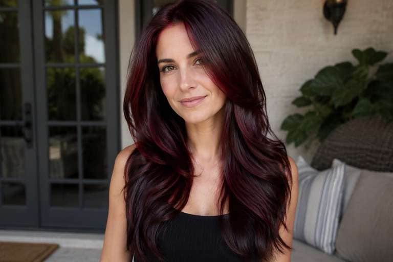 Bold Black Cherry hair color result