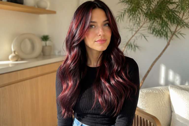 Red-Black Gloss hair color result