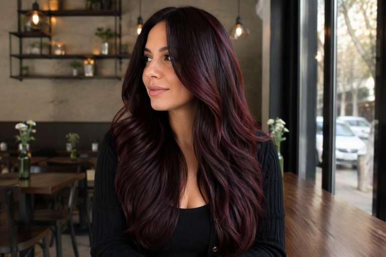 Natural-Light Black Cherry hair color result