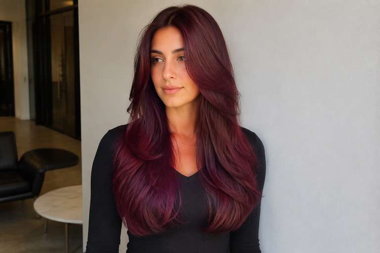 Wine Burgundy hair color result