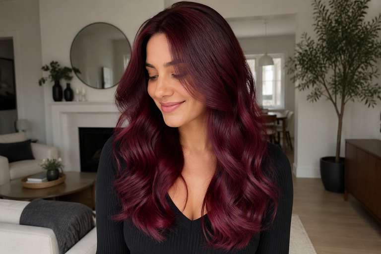 Berry Burgundy hair color result
