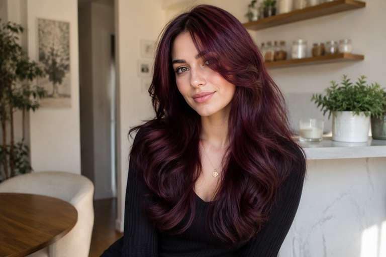Deep Plum-Wine hair color result