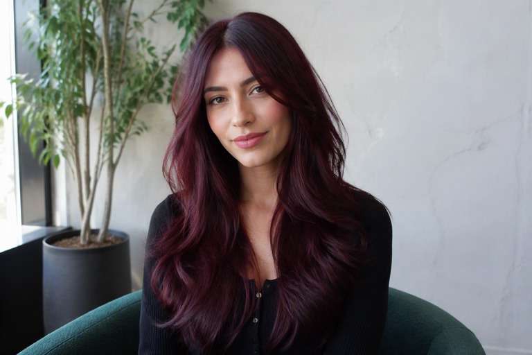 Subtle Burgundy hair color result