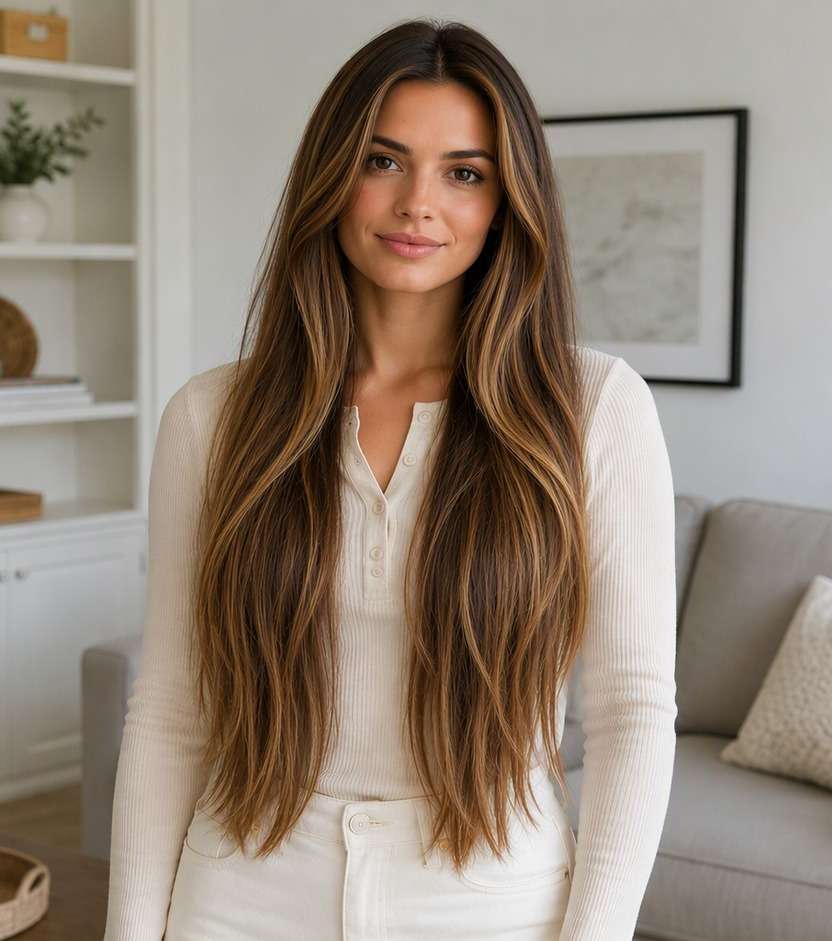 Caramel Highlights after hair color