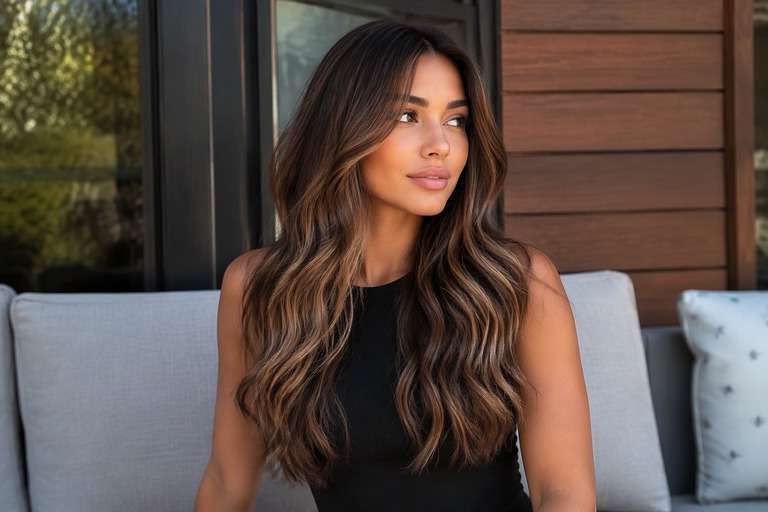 Bold Caramel Highlights hair color result