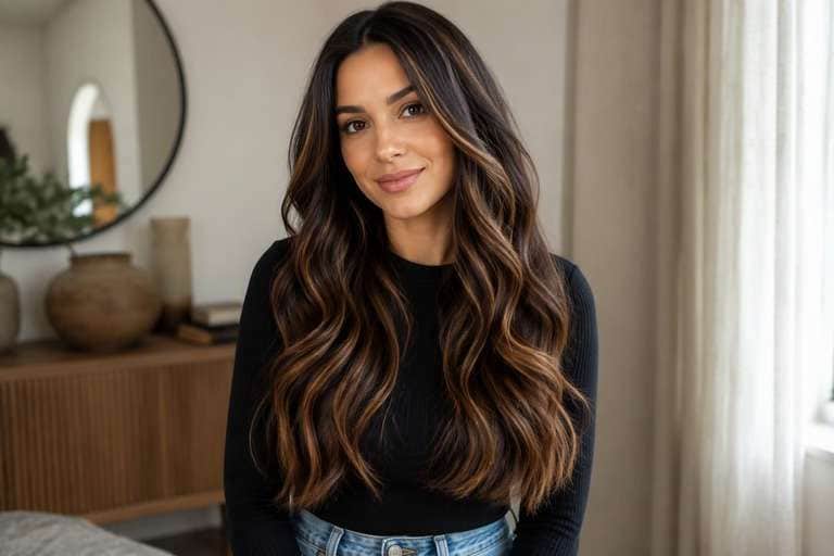 Subtle Caramel Highlights hair color result